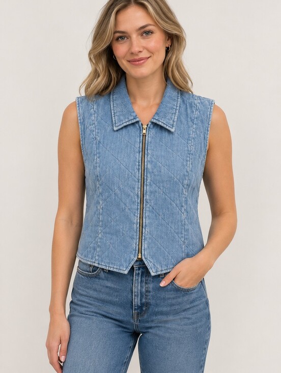 Tops - Vintage Denim Cotton Vest